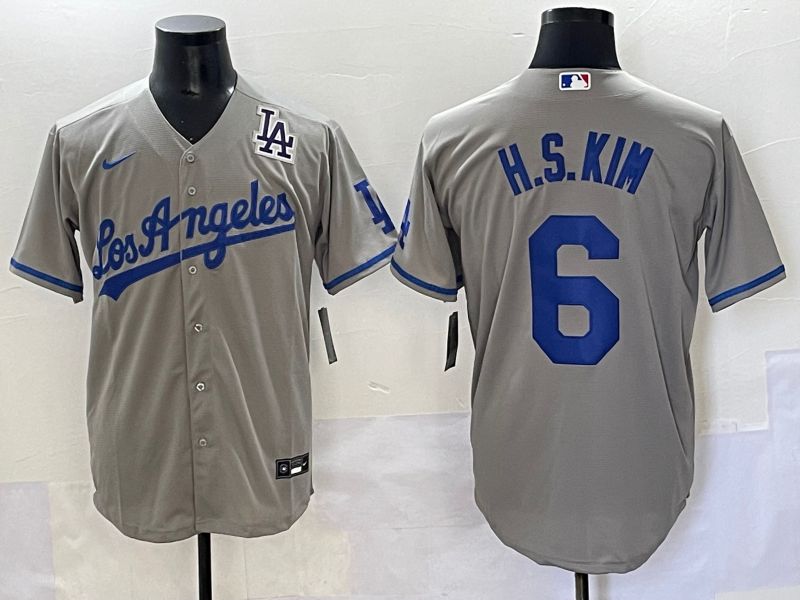 Men 2025 Los Angeles Dodgers #6 H.S.Kim Grey Game Nike MLB Jersey style 9